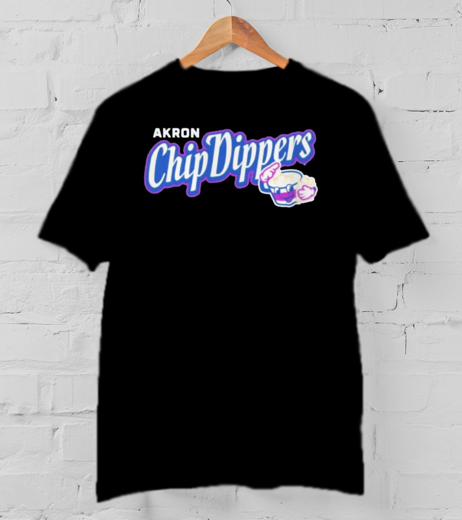 Akron Chip Dippers MLB Baseball Logo With Chip And Dip T-Shirt