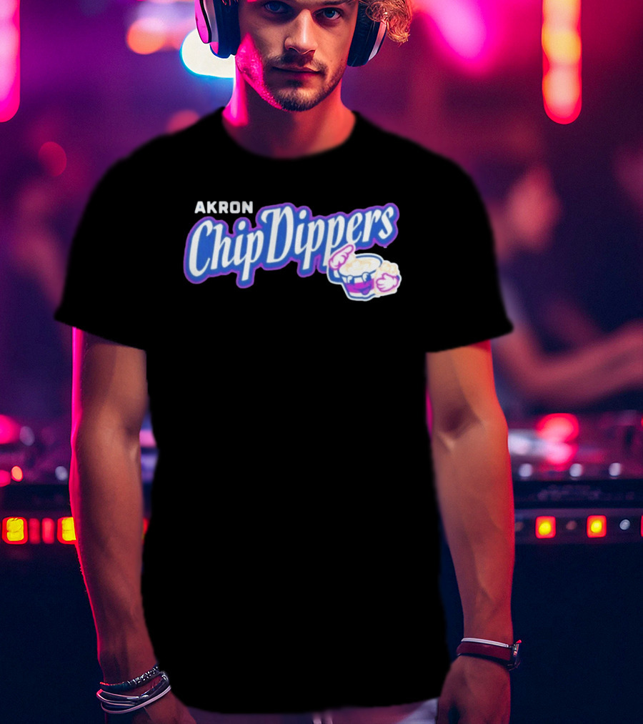 Akron Chip Dippers MLB Baseball Logo With Chip And Dip T-Shirt
