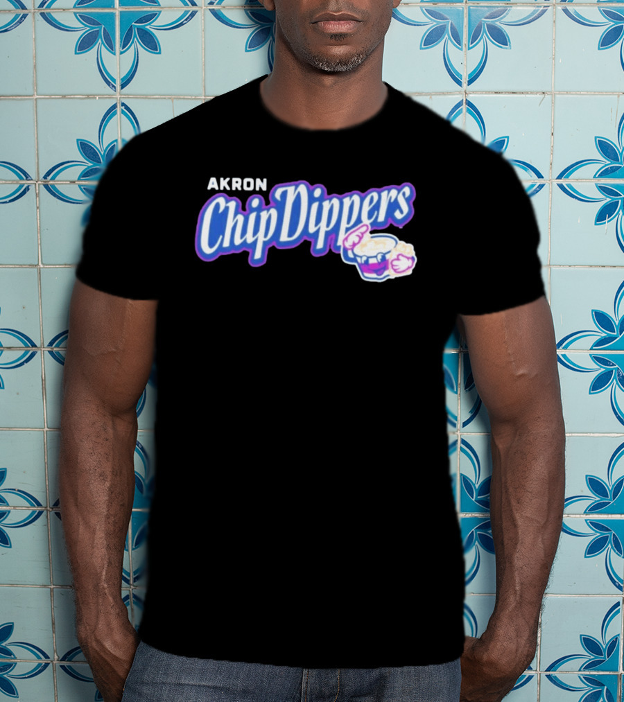 Akron Chip Dippers MLB Baseball Logo With Chip And Dip T-Shirt