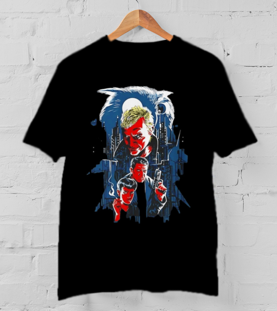 Blade Runner Tannhauser Gate Scene With Characters And Cityscape T-Shirt