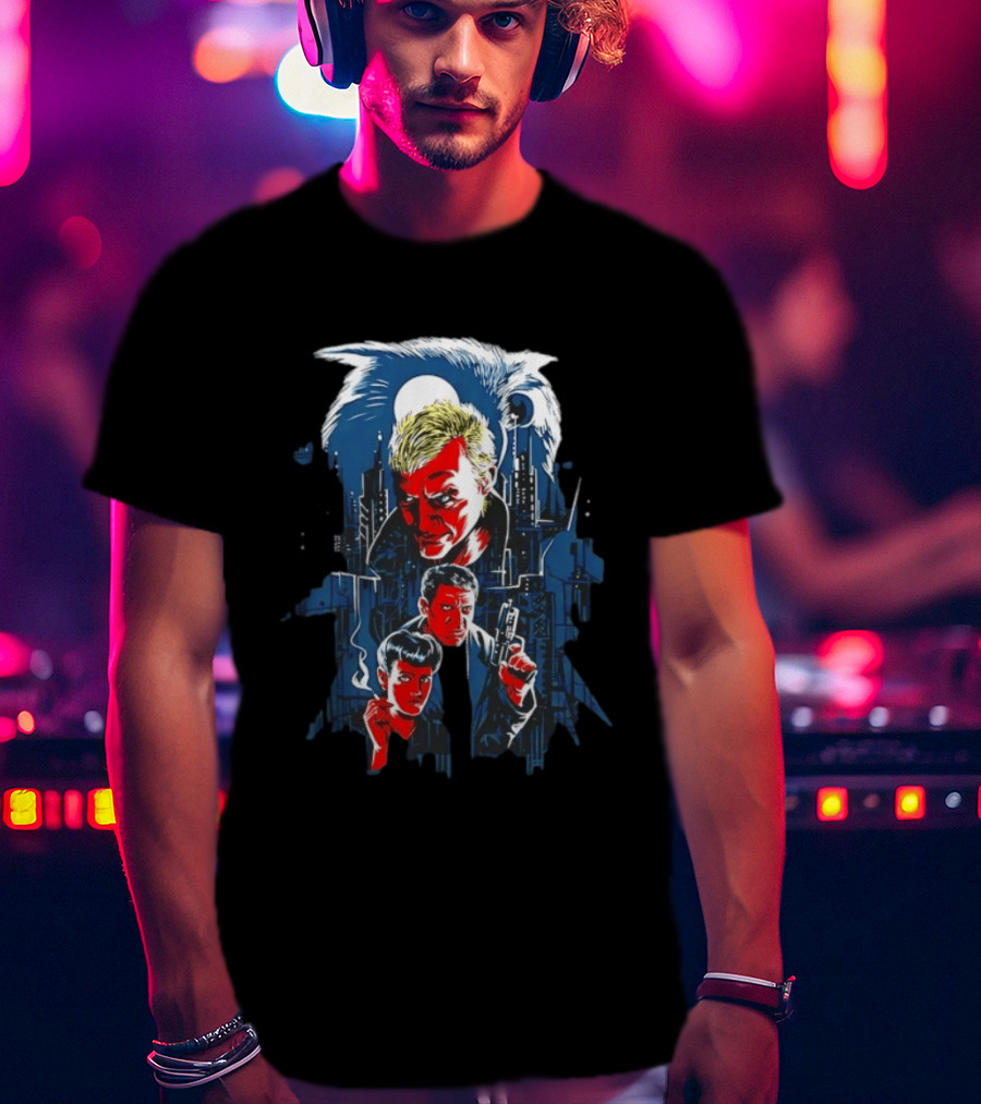Blade Runner Tannhauser Gate Scene With Characters And Cityscape T-Shirt