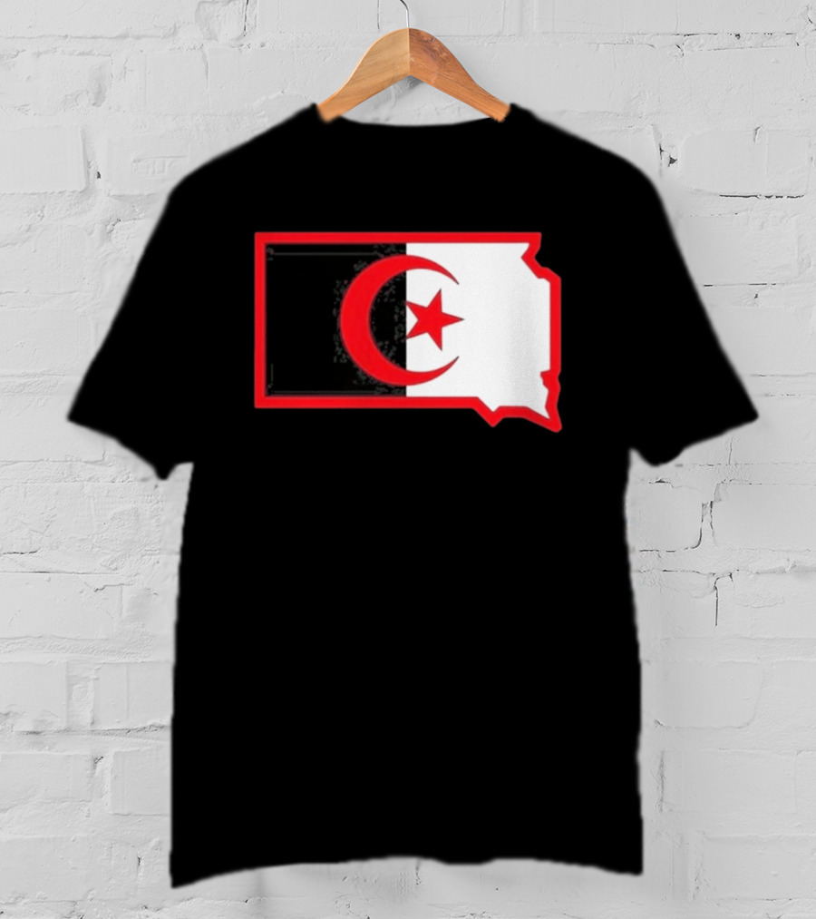 Lawrence Of Algeria South Dakota Flag Shape Crescent Star T-Shirt