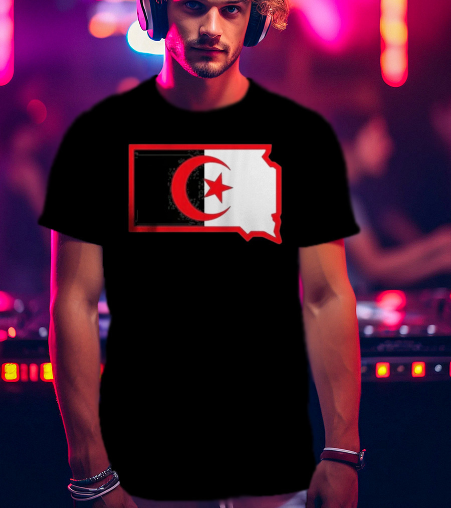 Lawrence Of Algeria South Dakota Flag Shape Crescent Star T-Shirt