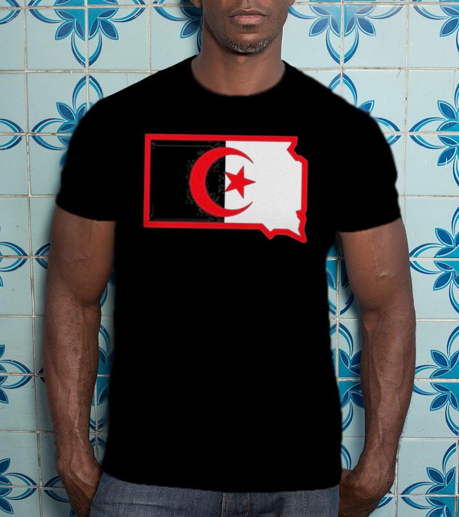 Lawrence Of Algeria South Dakota Flag Shape Crescent Star T-Shirt