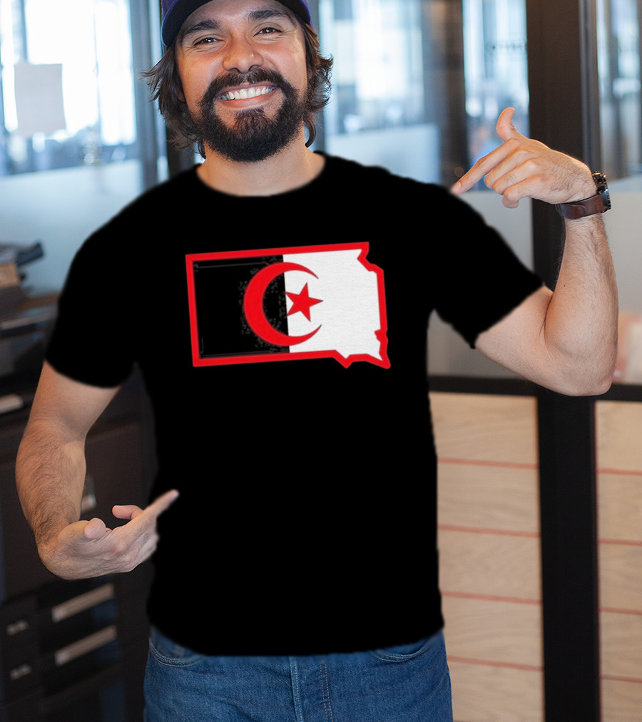 Lawrence Of Algeria South Dakota Flag Shape Crescent Star T-Shirt