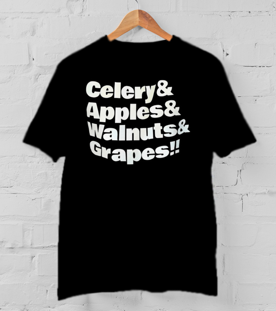 Celery Apples Walnuts Grapes Food Ingredients List T-Shirt