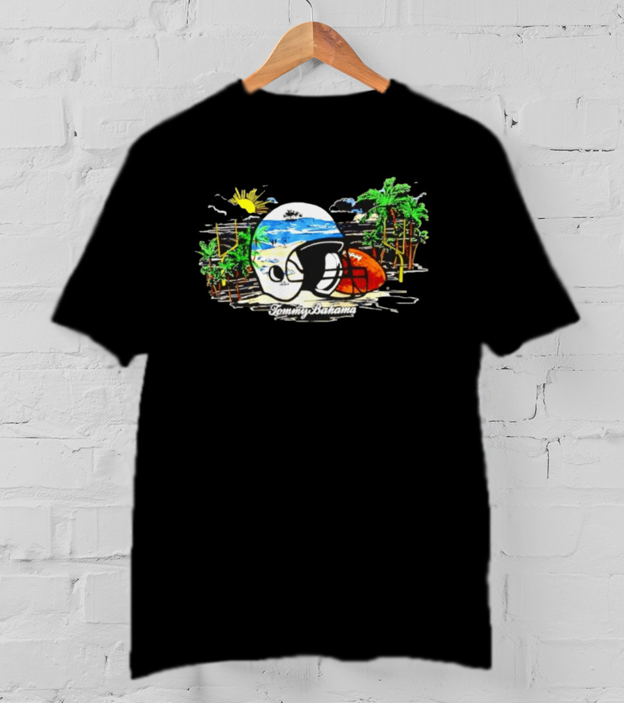Chicago Bears Tommy Bahama Oasis Endzone Tropical Helmet Football Scene T-Shirt