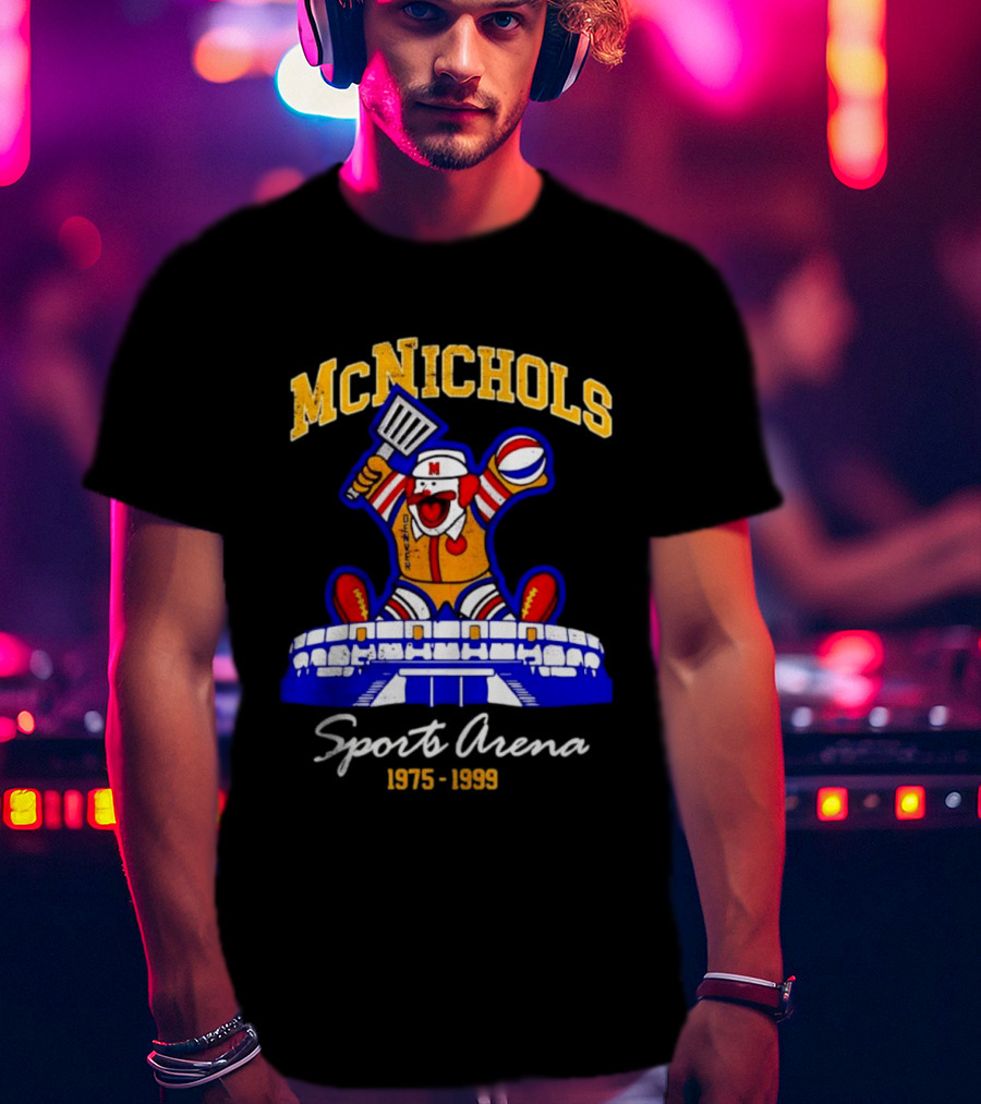 McNichols Sports Arena Denver Nuggets Clown 1975 1999 NBA Basketball T-Shirt