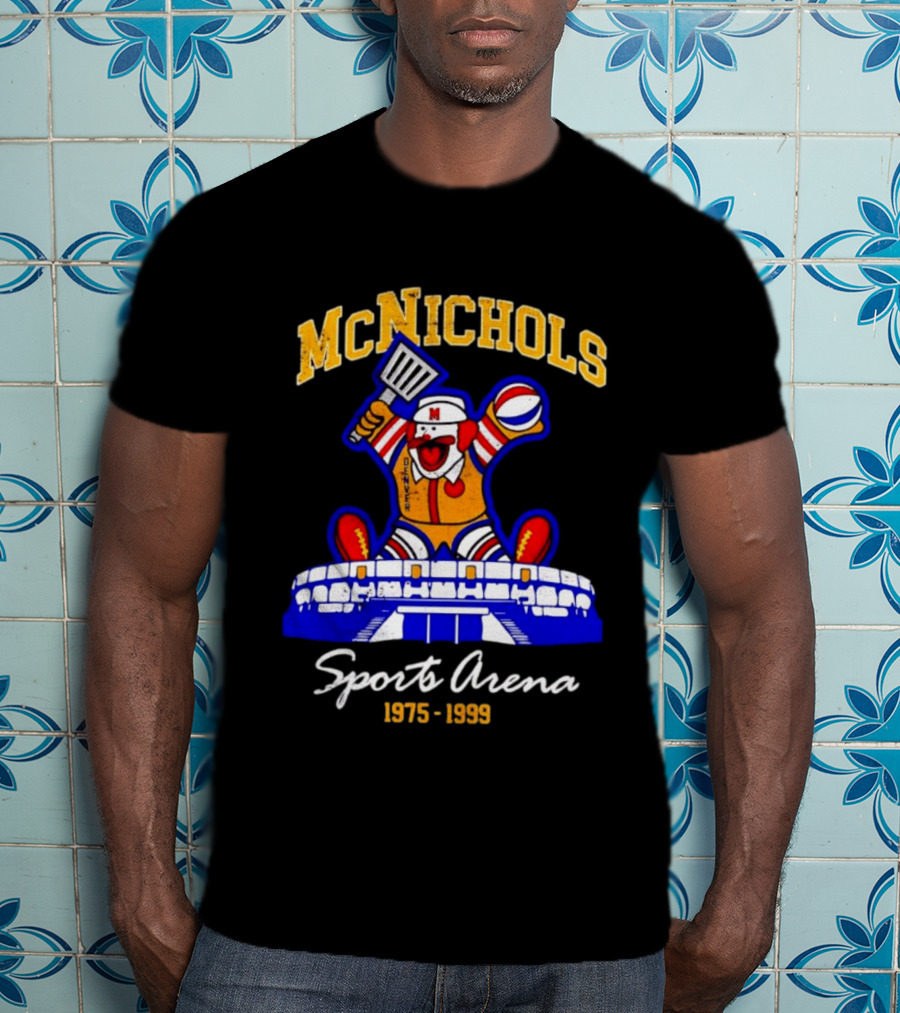 McNichols Sports Arena Denver Nuggets Clown 1975 1999 NBA Basketball T-Shirt