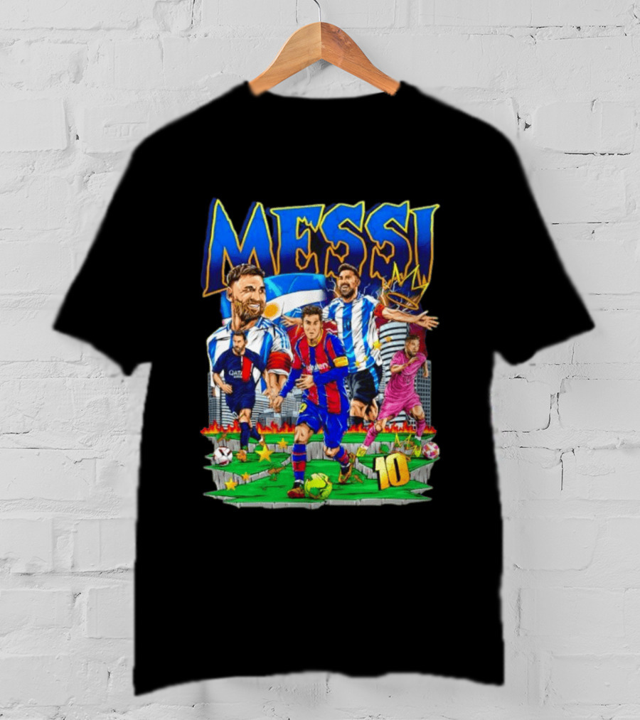 Messi Argentina FC Barcelona Inter Miami No.10 Soccer Star T-Shirt