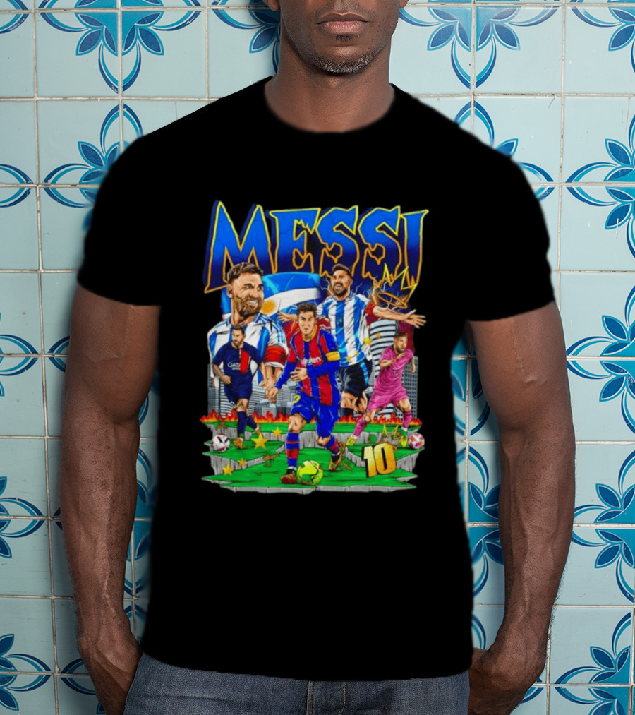 Messi Argentina FC Barcelona Inter Miami No.10 Soccer Star T-Shirt
