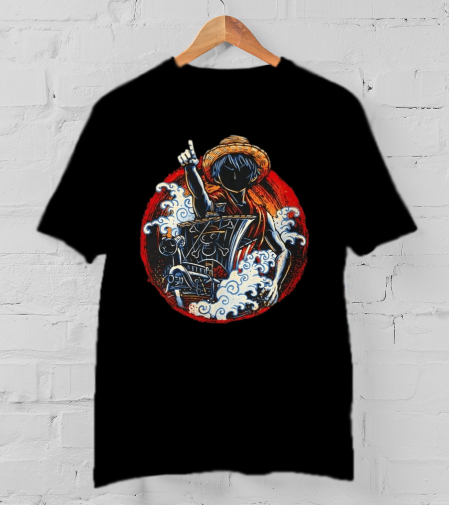 One Piece Monkey D Luffy And Going Merry Adventure Voyage T-Shirt