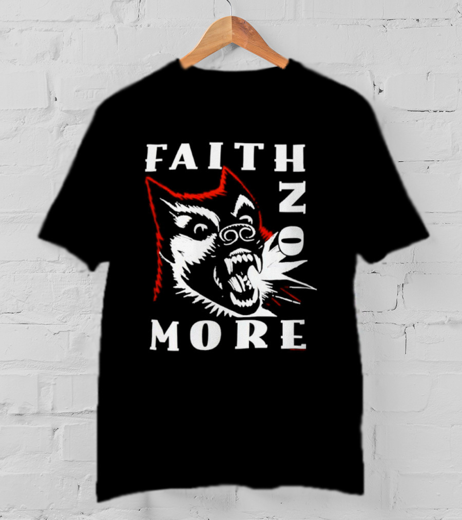 Faith No More Dog Graphic Bold Red White Band T-Shirt