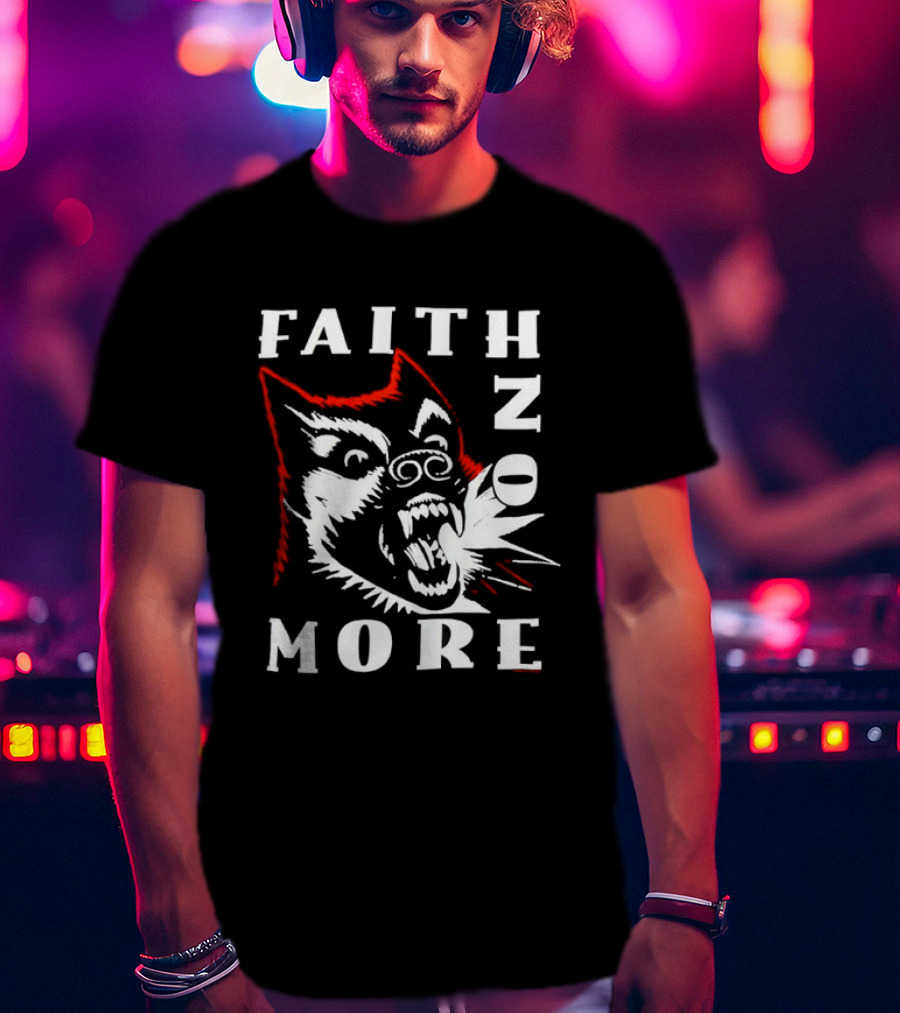 Faith No More Dog Graphic Bold Red White Band T-Shirt