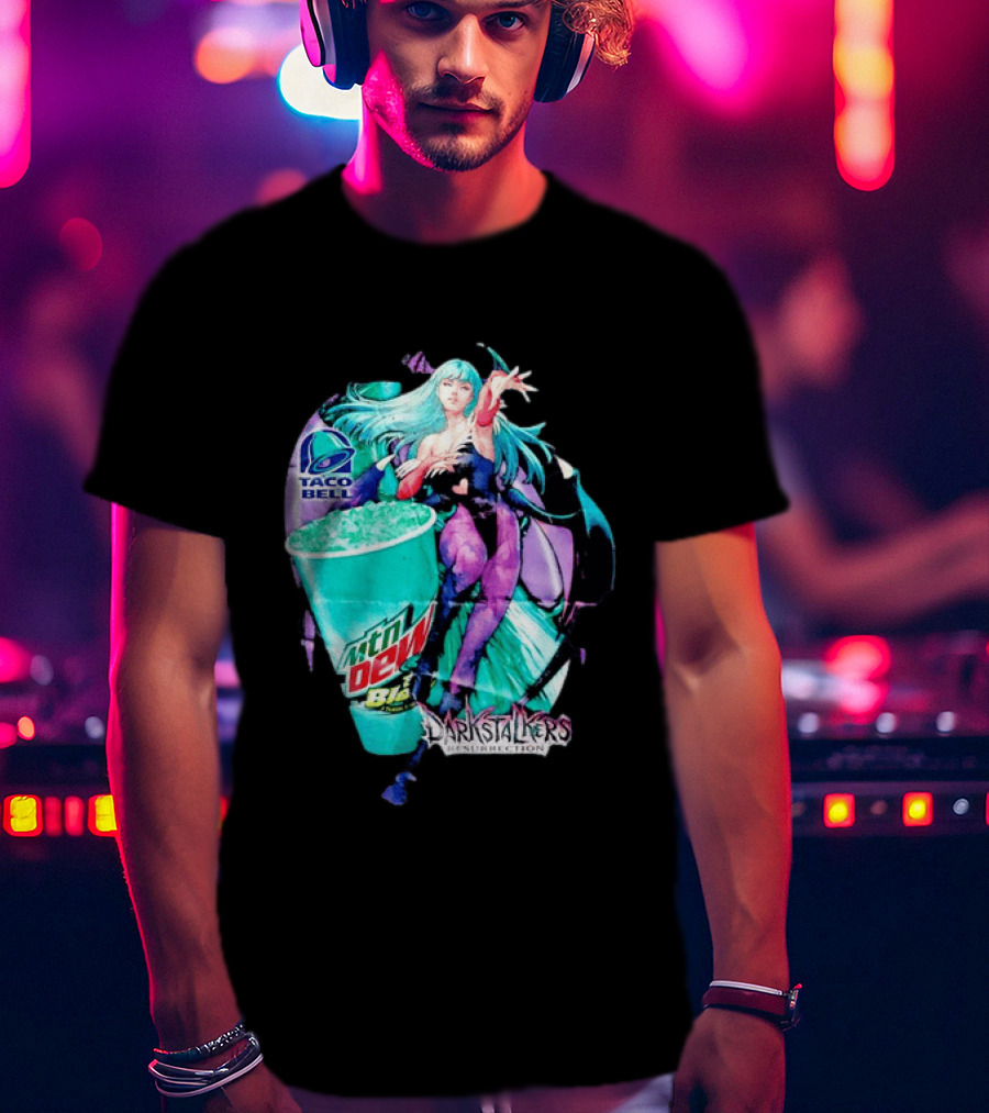 Morrigan Aensland Darkstalkers Taco Bell Mountain Dew Baja Blast Resurrection T-Shirt