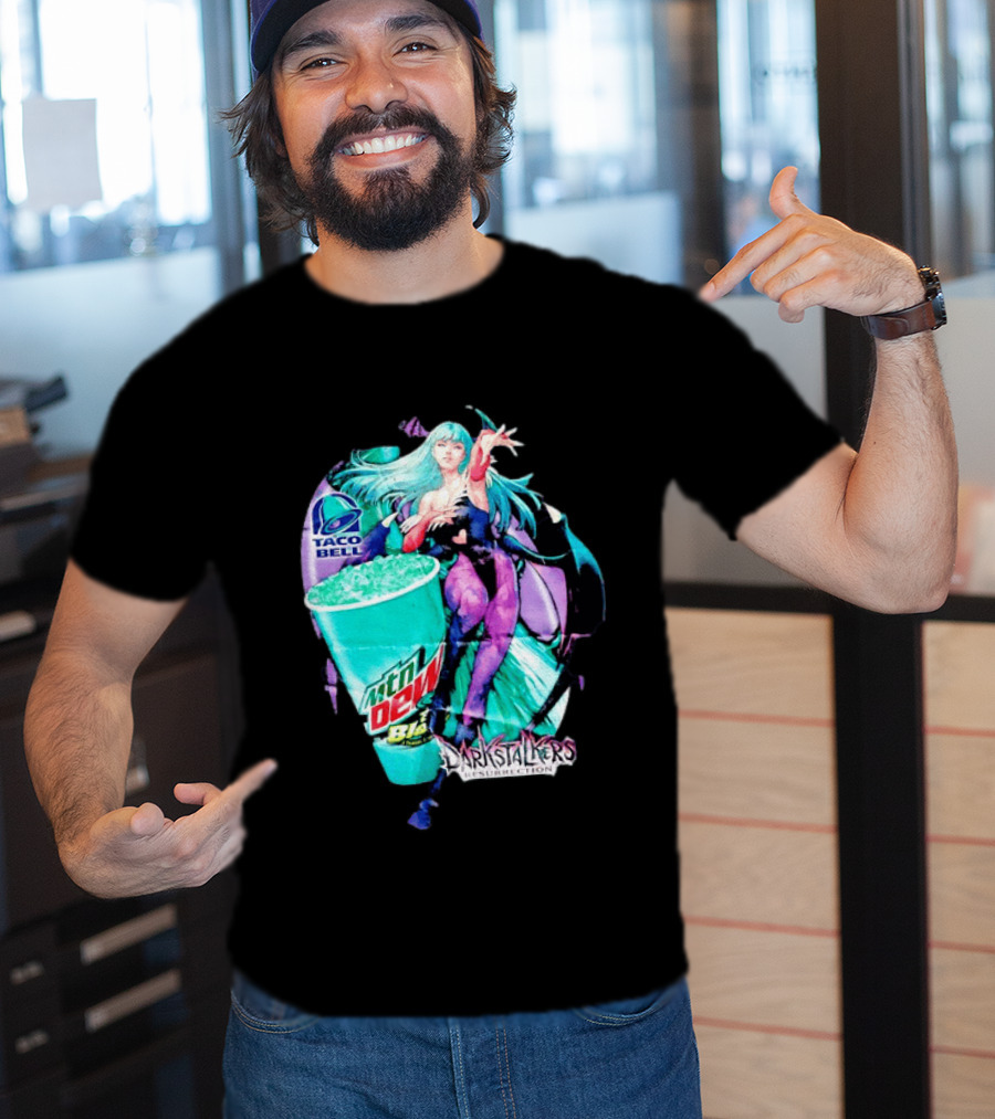 Morrigan Aensland Darkstalkers Taco Bell Mountain Dew Baja Blast Resurrection T-Shirt