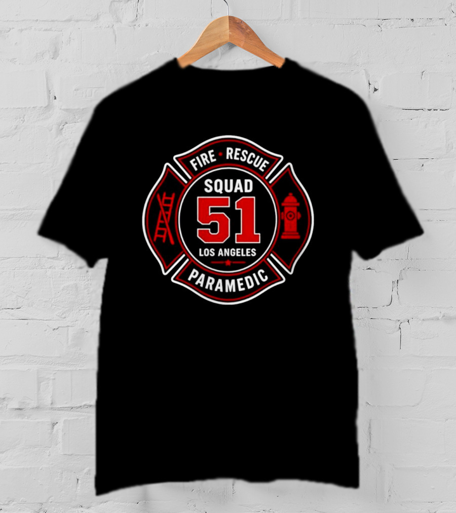 Fire Rescue Paramedic Squad 51 Los Angeles T-Shirt
