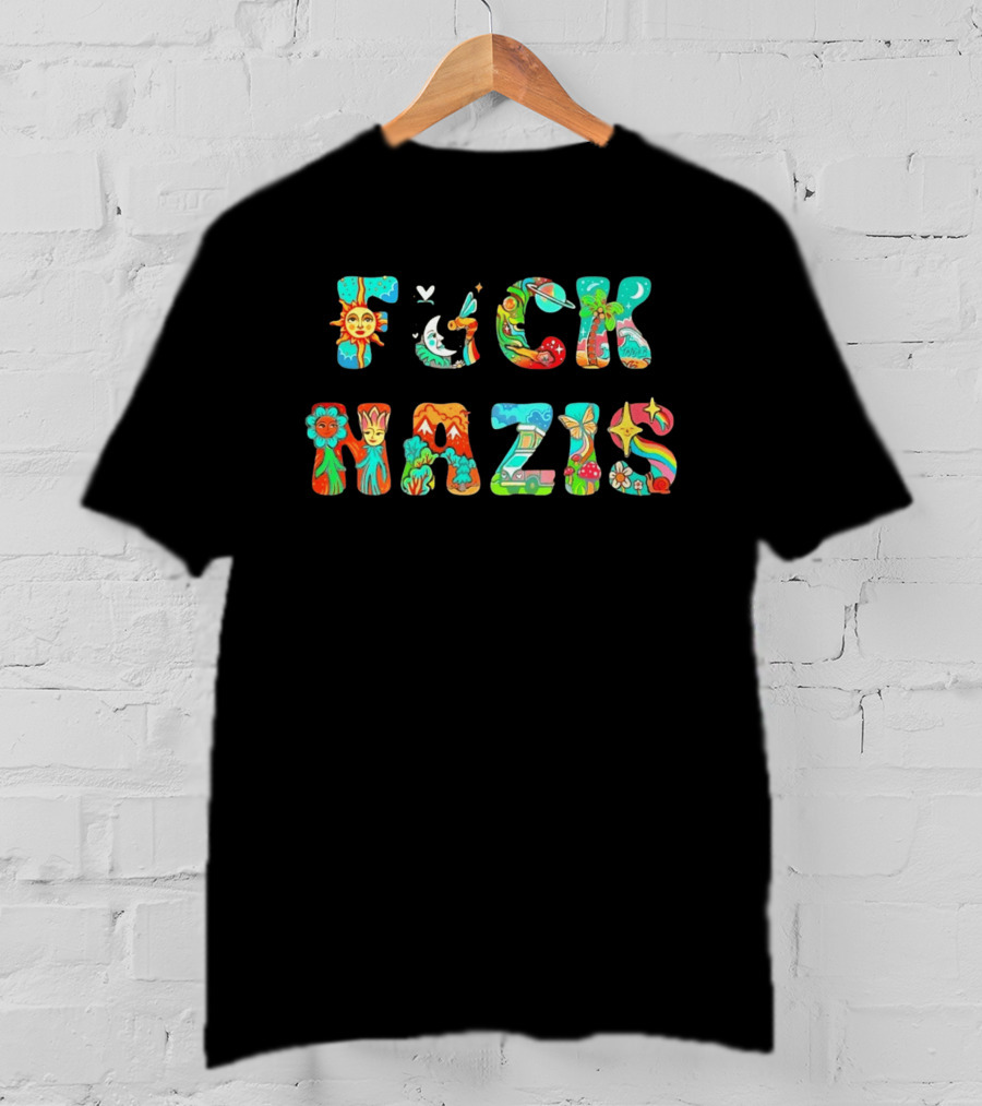 Fuck Naz Isv Sun Moon Rainbow Butterfly Flower Peace Hippie T-Shirt