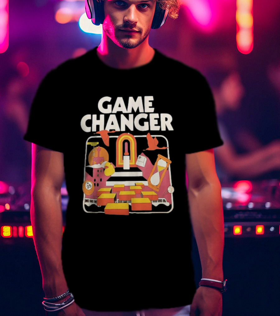Game Changer Retro Arcade Countdown Hourglass Wings T-Shirt