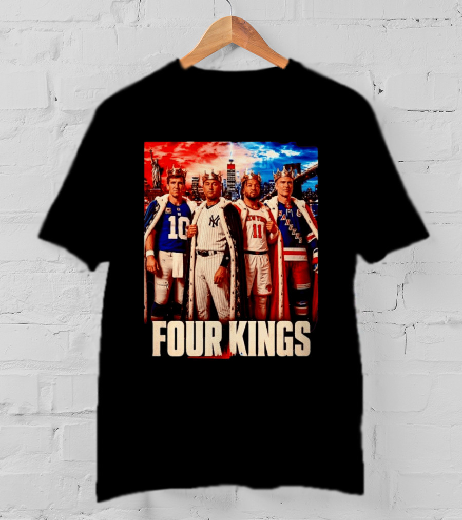 Four Kings New York Giants Yankees Knicks Rangers T-Shirt