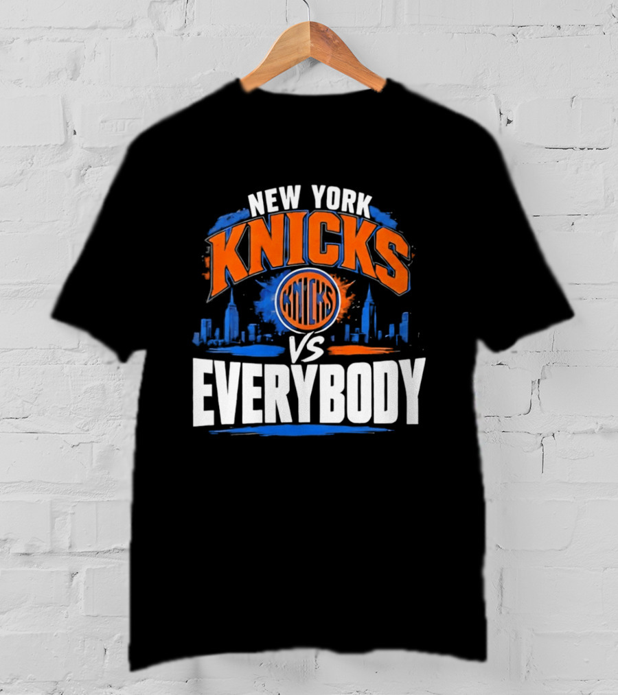 New York Knicks Vs Everybody Skyline Urban Hoops T-Shirt