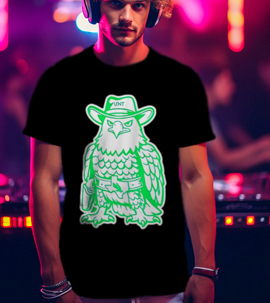 North Texas Mean Green Eagle UNT Cowboy Hat T-Shirt