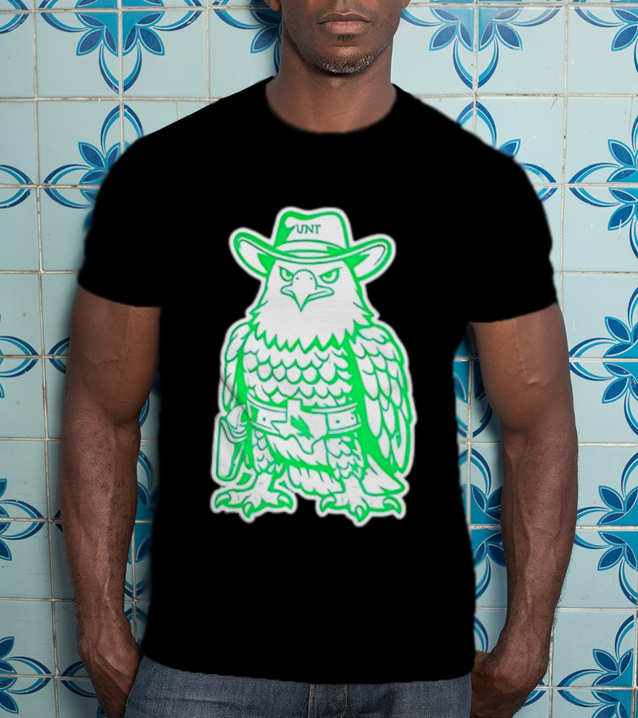North Texas Mean Green Eagle UNT Cowboy Hat T-Shirt