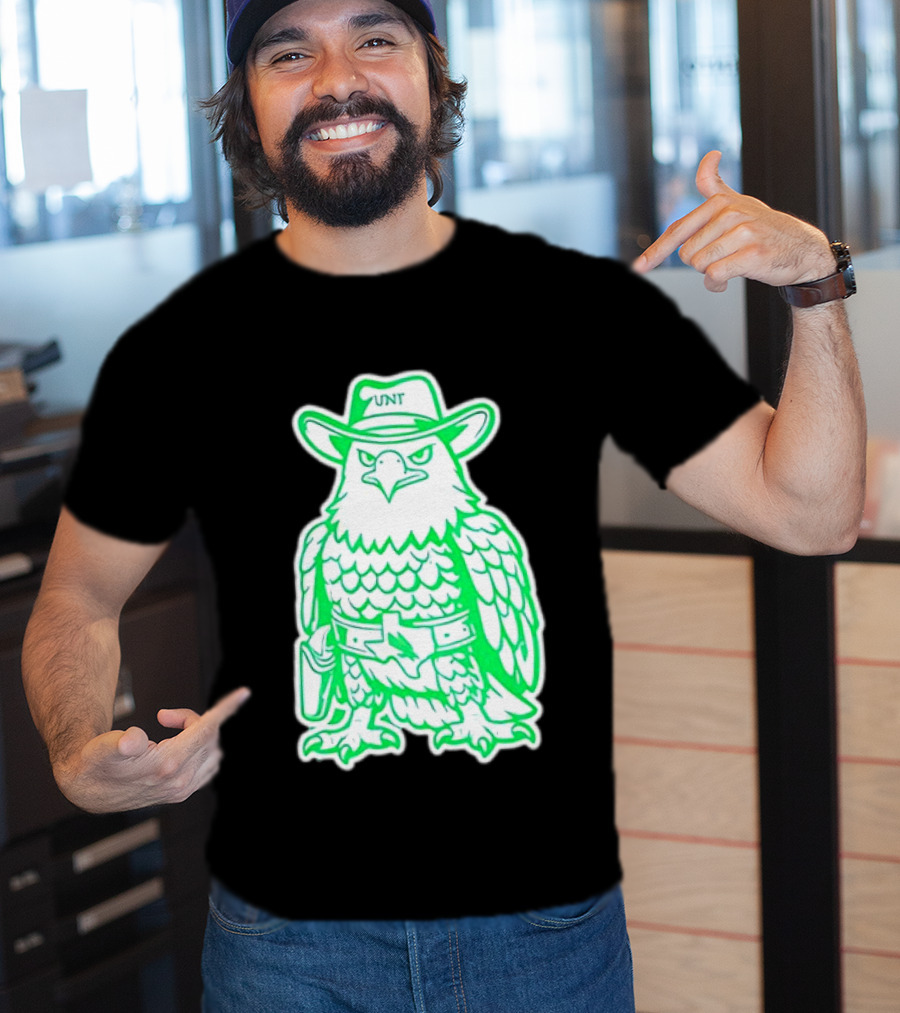 North Texas Mean Green Eagle UNT Cowboy Hat T-Shirt