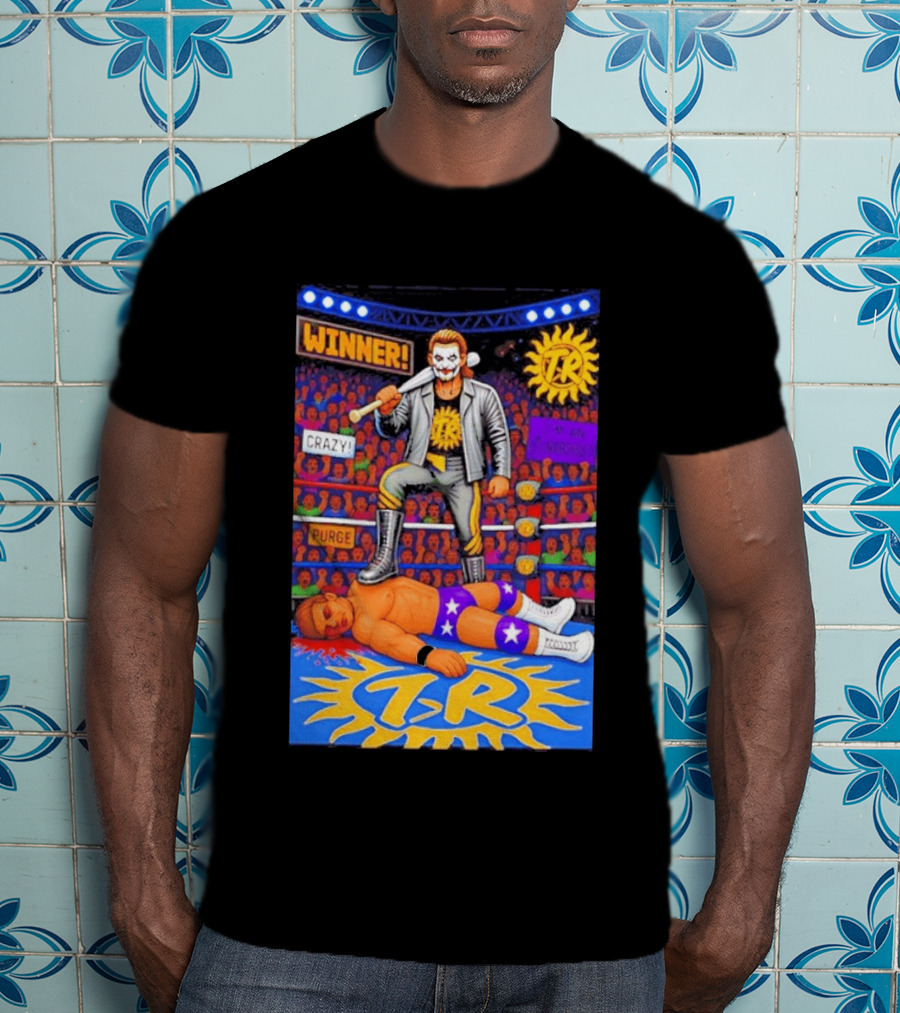 Winner Crazy Purge TR Wrestling Victory 8 Bit T-Shirt