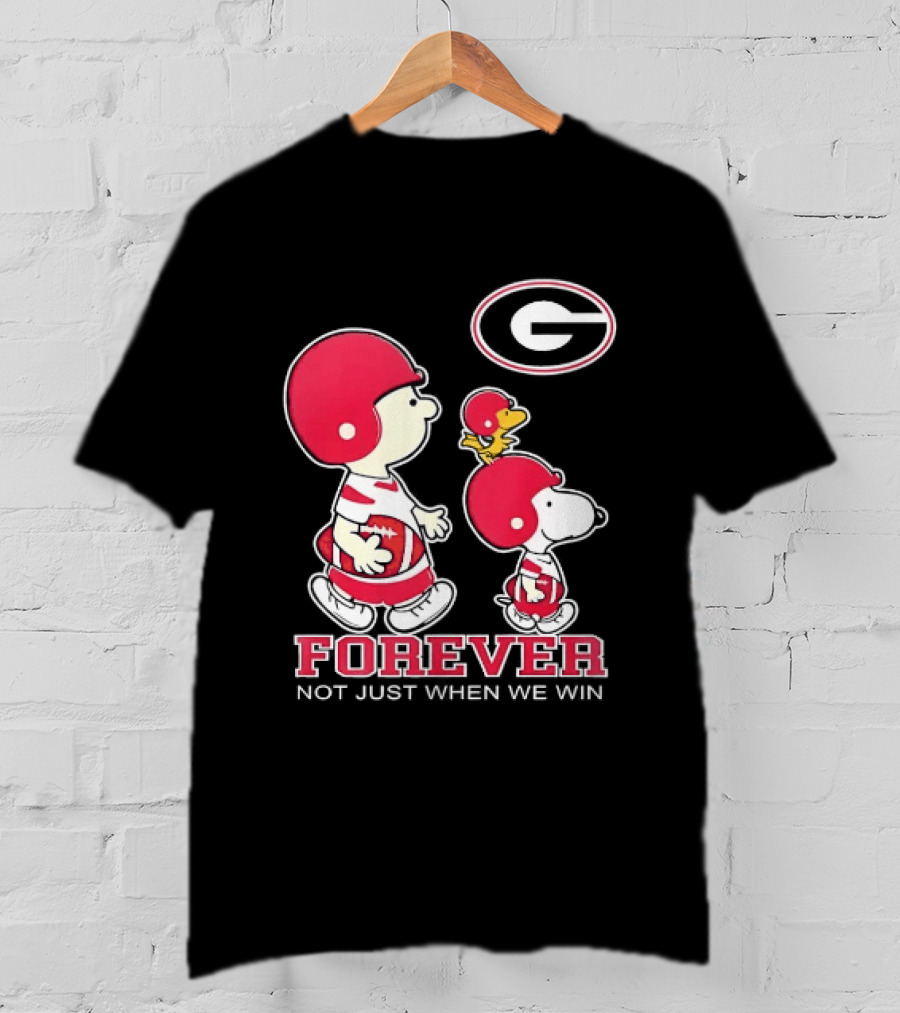 Peanuts Characters Georgia Bulldogs Forever Not Just When We Win T-Shirt