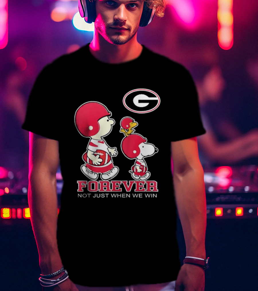 Peanuts Characters Georgia Bulldogs Forever Not Just When We Win T-Shirt