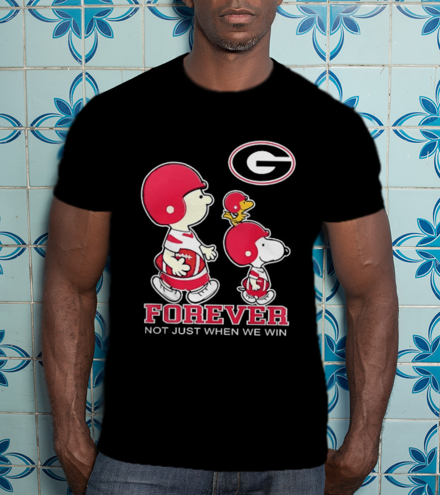 Peanuts Characters Georgia Bulldogs Forever Not Just When We Win T-Shirt