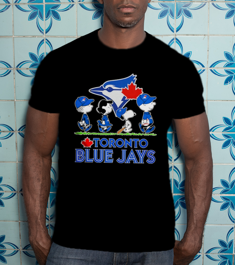 Peanuts Gang Toronto Blue Jays Baseball Collaboration T-Shirt