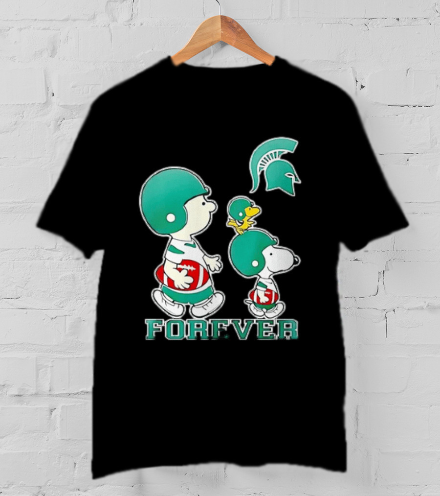 Peanuts Woodstock Charlie Brown Snoopy Michigan State Spartans Forever T-Shirt