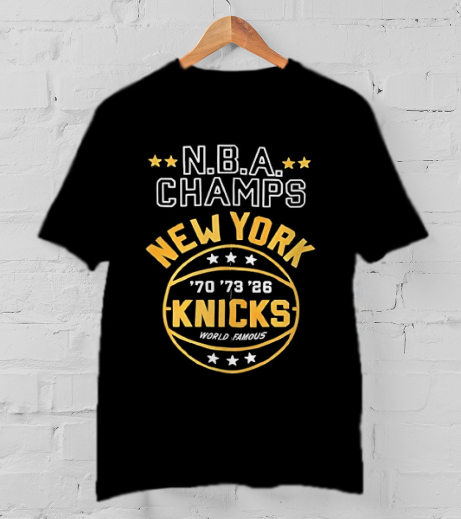 New York Knicks N.B.A. Champs 70 73 86 World Famous T-Shirt