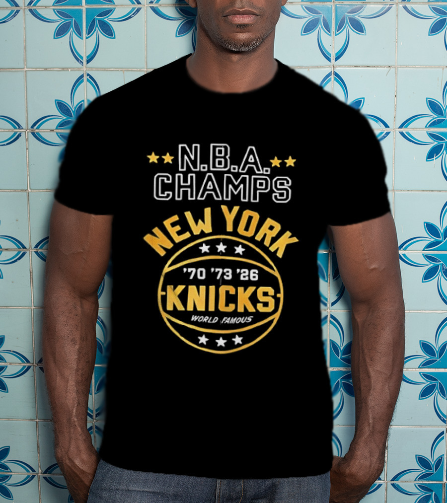 New York Knicks N.B.A. Champs 70 73 86 World Famous T-Shirt