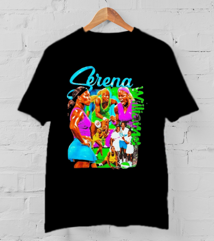 Serena Williams Vibrant Tennis Champion Collage T-Shirt