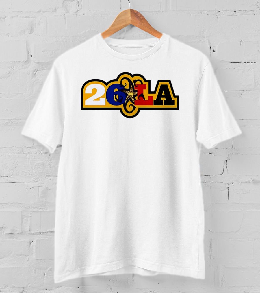 26 LA Bricks And Wood Los Angeles Lakers Stylized T-Shirt