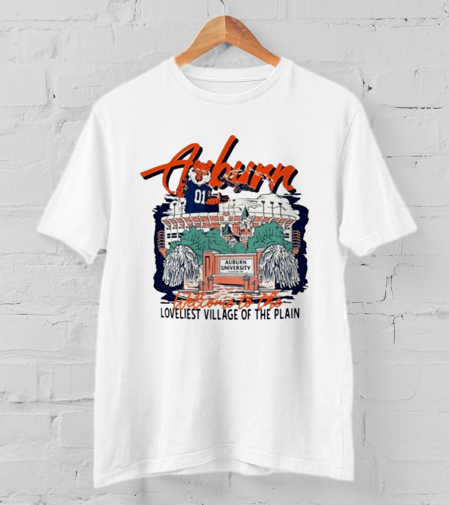 Auburn University Welcome Loveliest Village Of The Plain T-Shirt