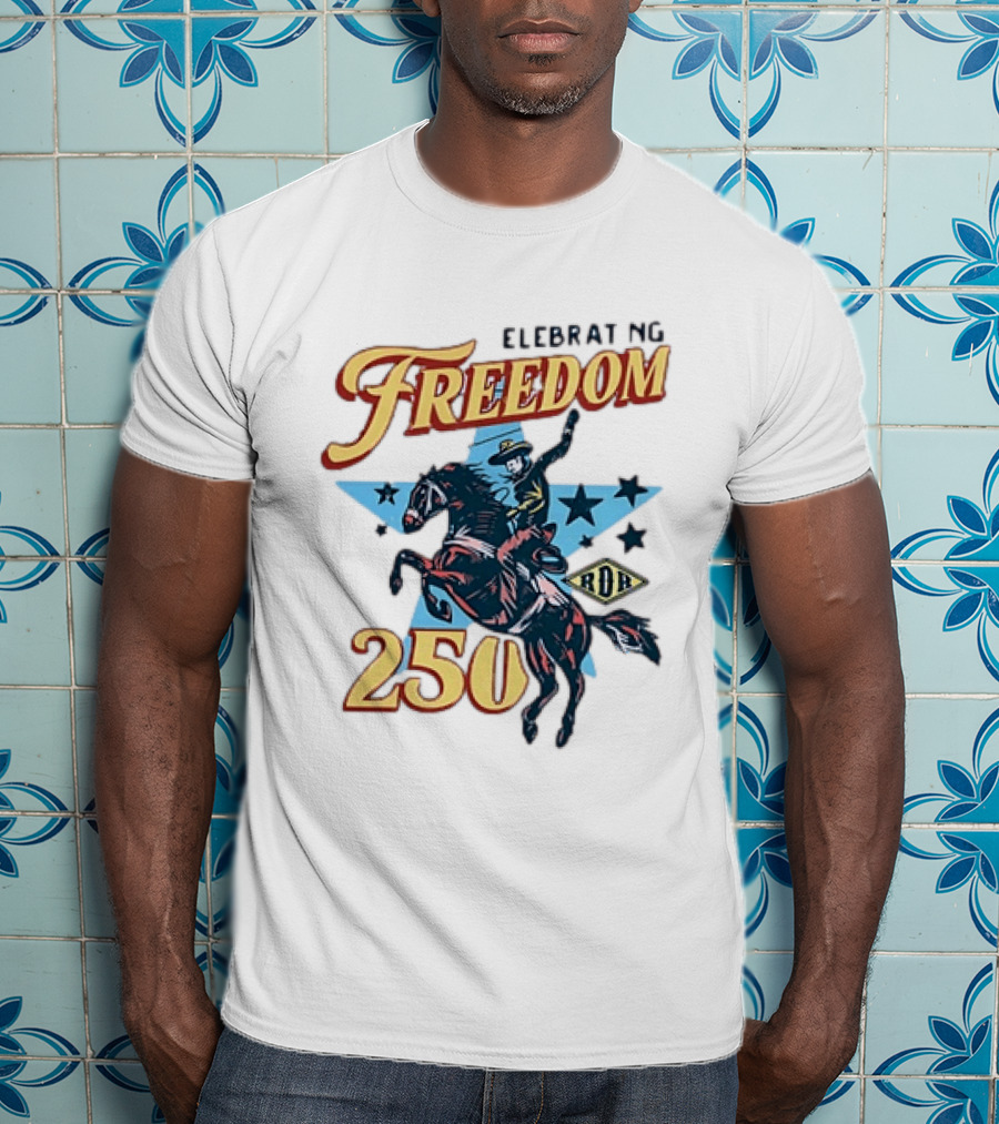 Celebrating Freedom 250 Years RDR Cowboy Rodeo Stars T-Shirt
