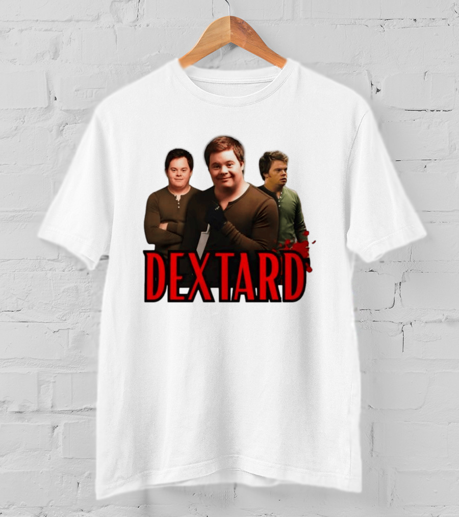 Dextard Meme Parody With Triple Character Image And Red T-Shirt