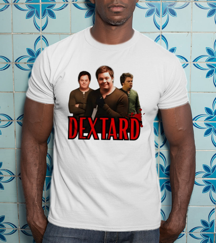 Dextard Meme Parody With Triple Character Image And Red T-Shirt