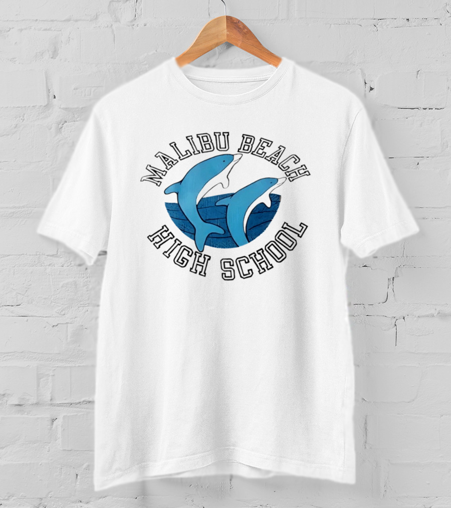 Malibu Beach High School Dolphins Ocean T-Shirt