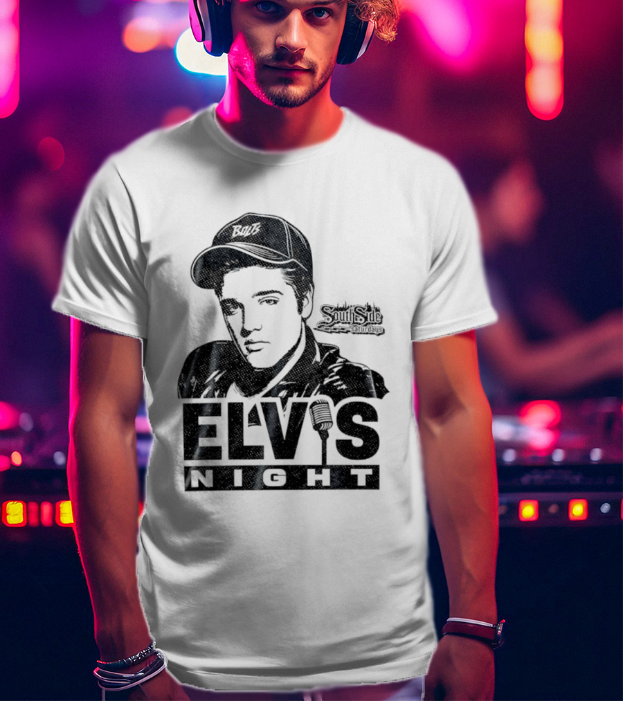 Elvis Night South Side Saturdays Bolt Hat Microphone T-Shirt