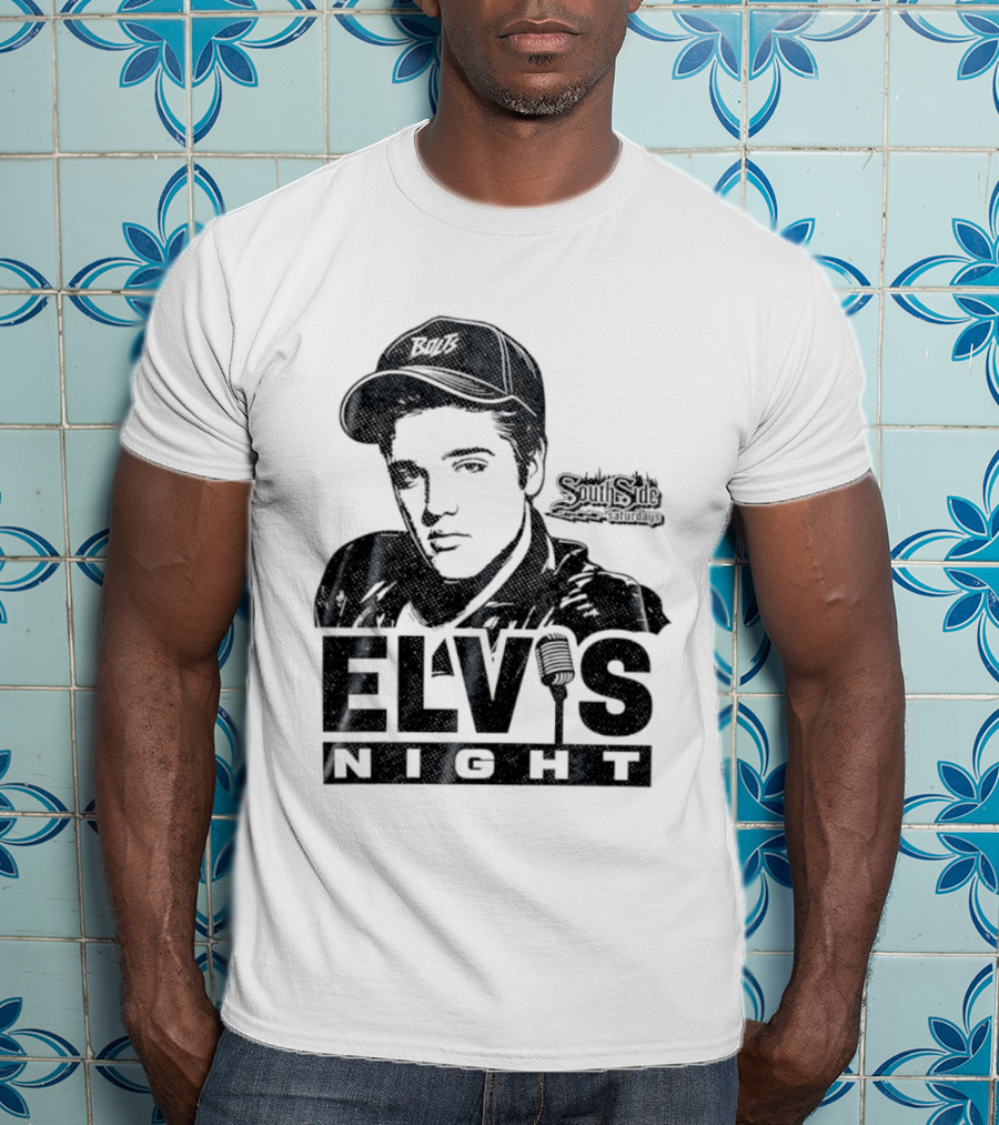 Elvis Night South Side Saturdays Bolt Hat Microphone T-Shirt