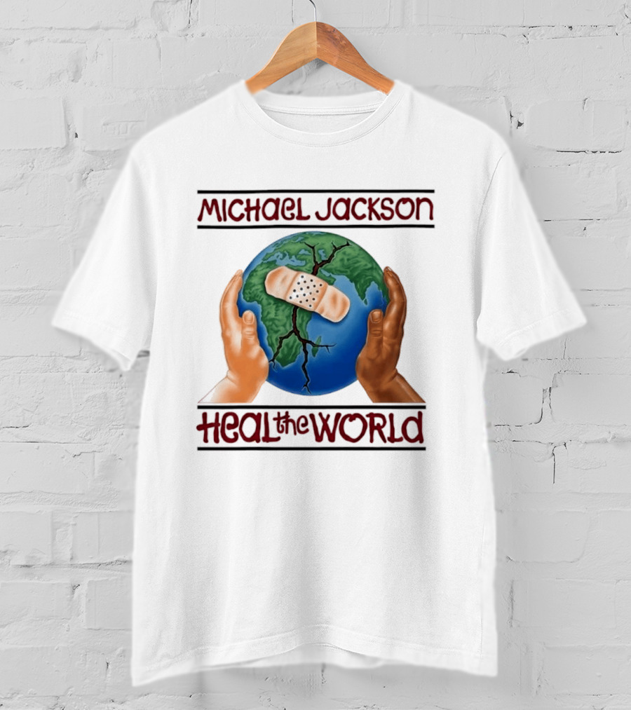 Michael Jackson Heal The World Earth Bandage Hands T-Shirt