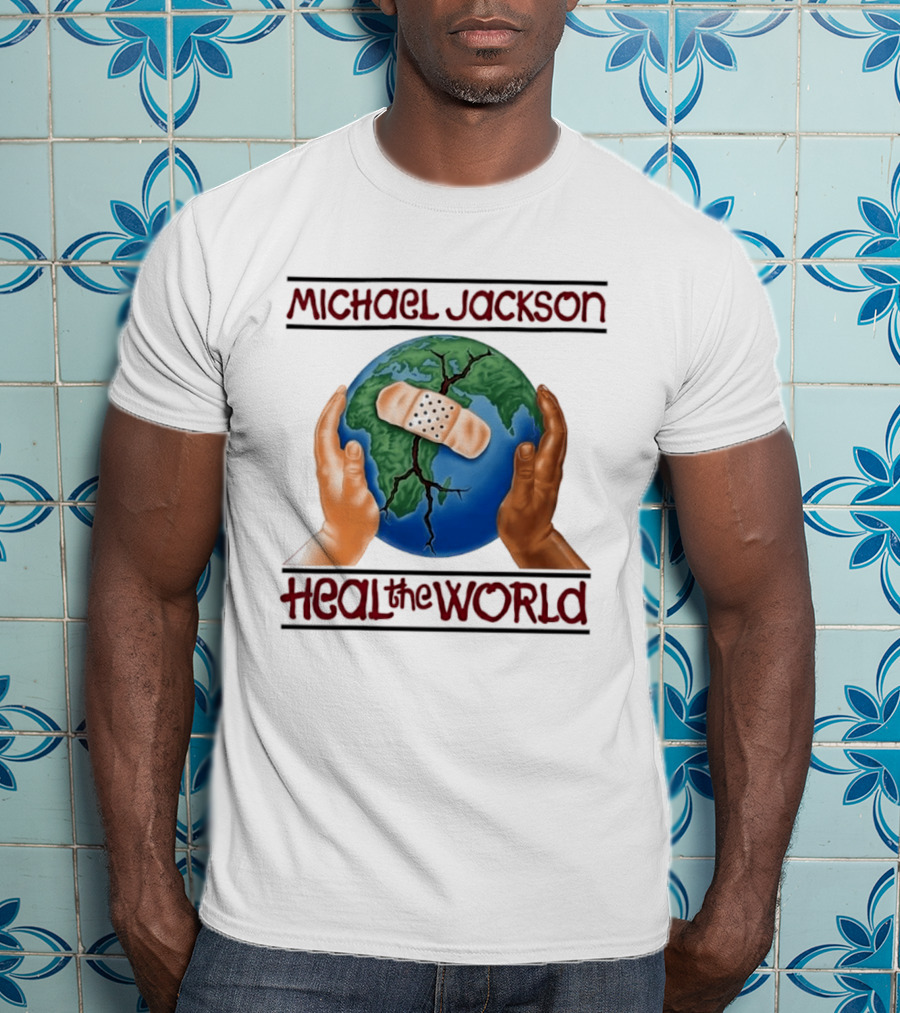 Michael Jackson Heal The World Earth Bandage Hands T-Shirt