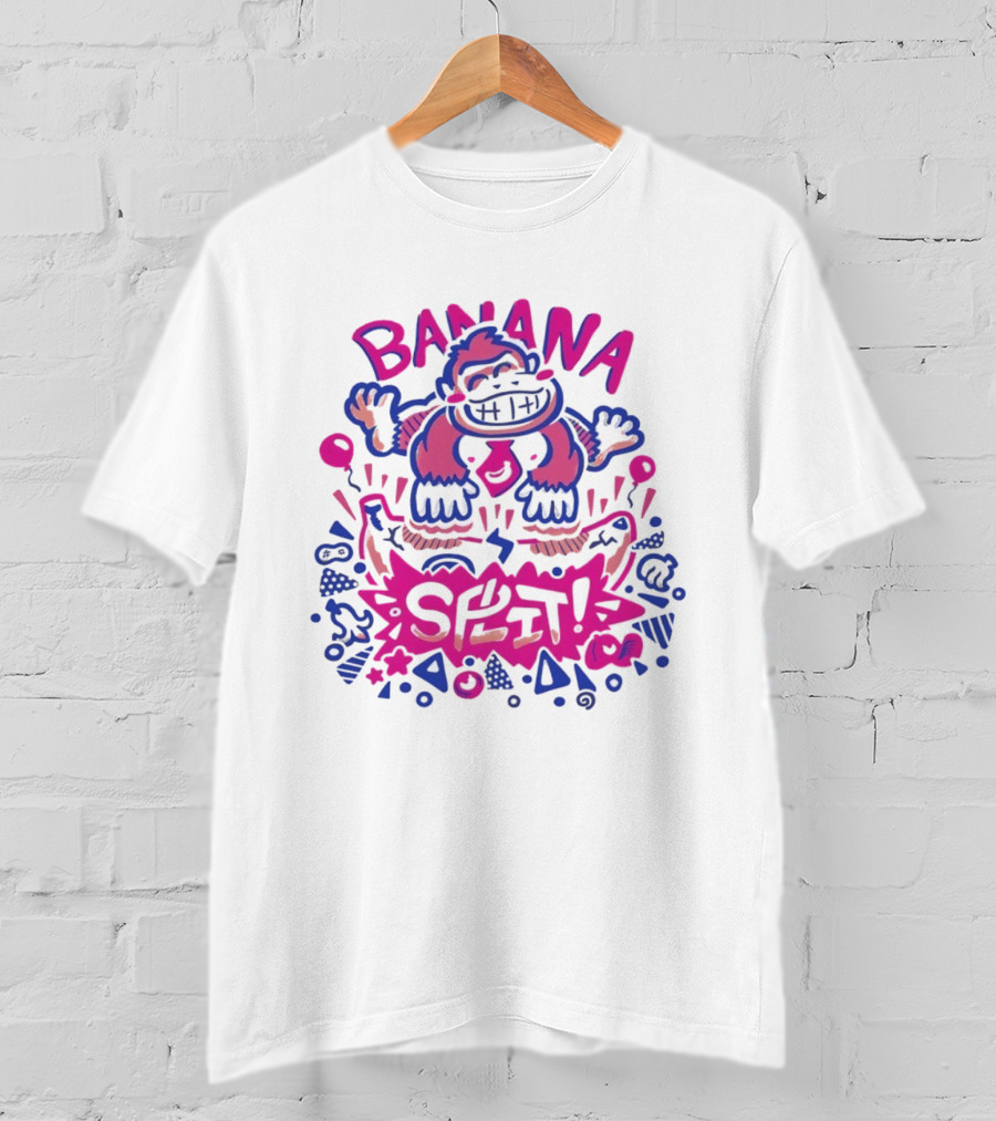 Banana Split Monkey Cartoon Fun T-Shirt