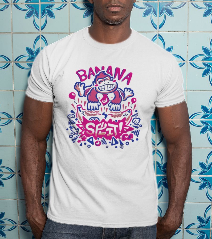 Banana Split Monkey Cartoon Fun T-Shirt