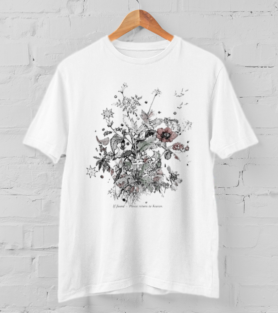 If Found Please Return To Heaven Wildflower Floral T-Shirt